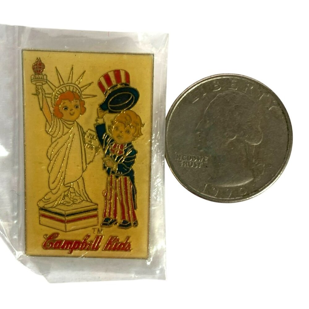 Campbells Soup Vintage Pin Campbell Kids Warhol Tie Tack Lapel Metal NEW! RARE! - Picture 3 of 3